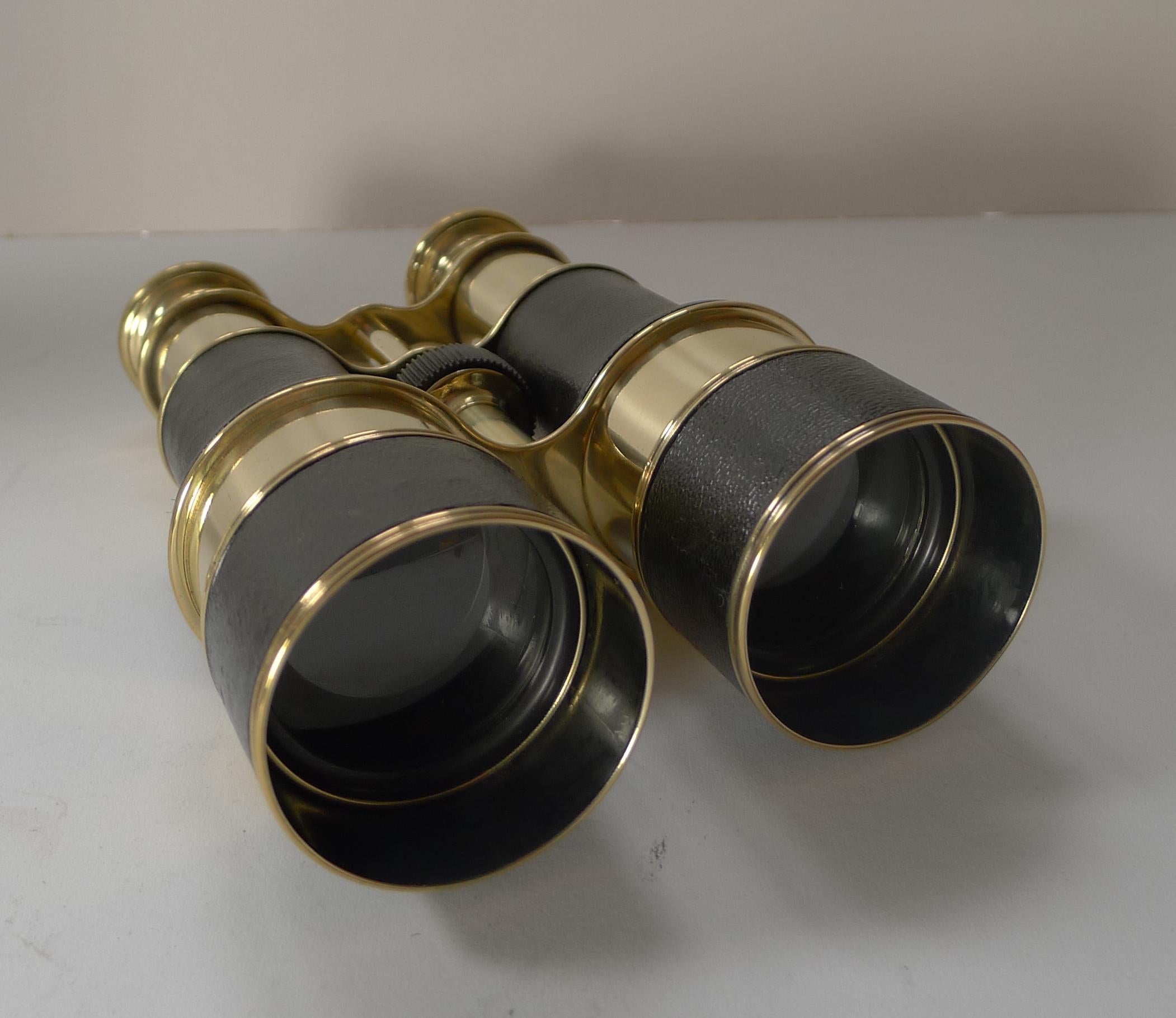 Brass Pair WW1 Binoculars and Case, British Officer's Issue, 1916, Lemaire, Paris