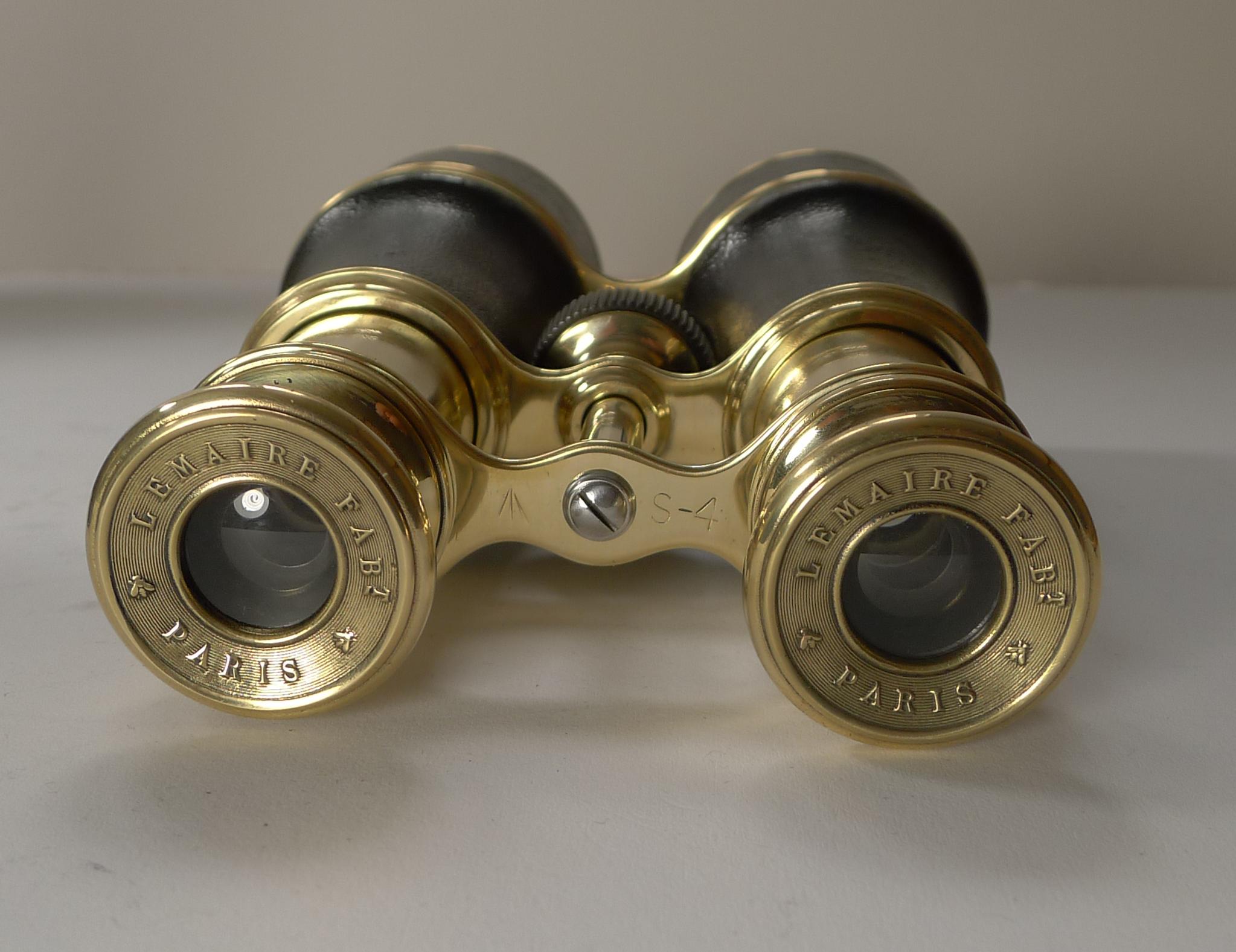Pair WW1 Binoculars and Case, British Officer's Issue, 1916, Lemaire, Paris 2