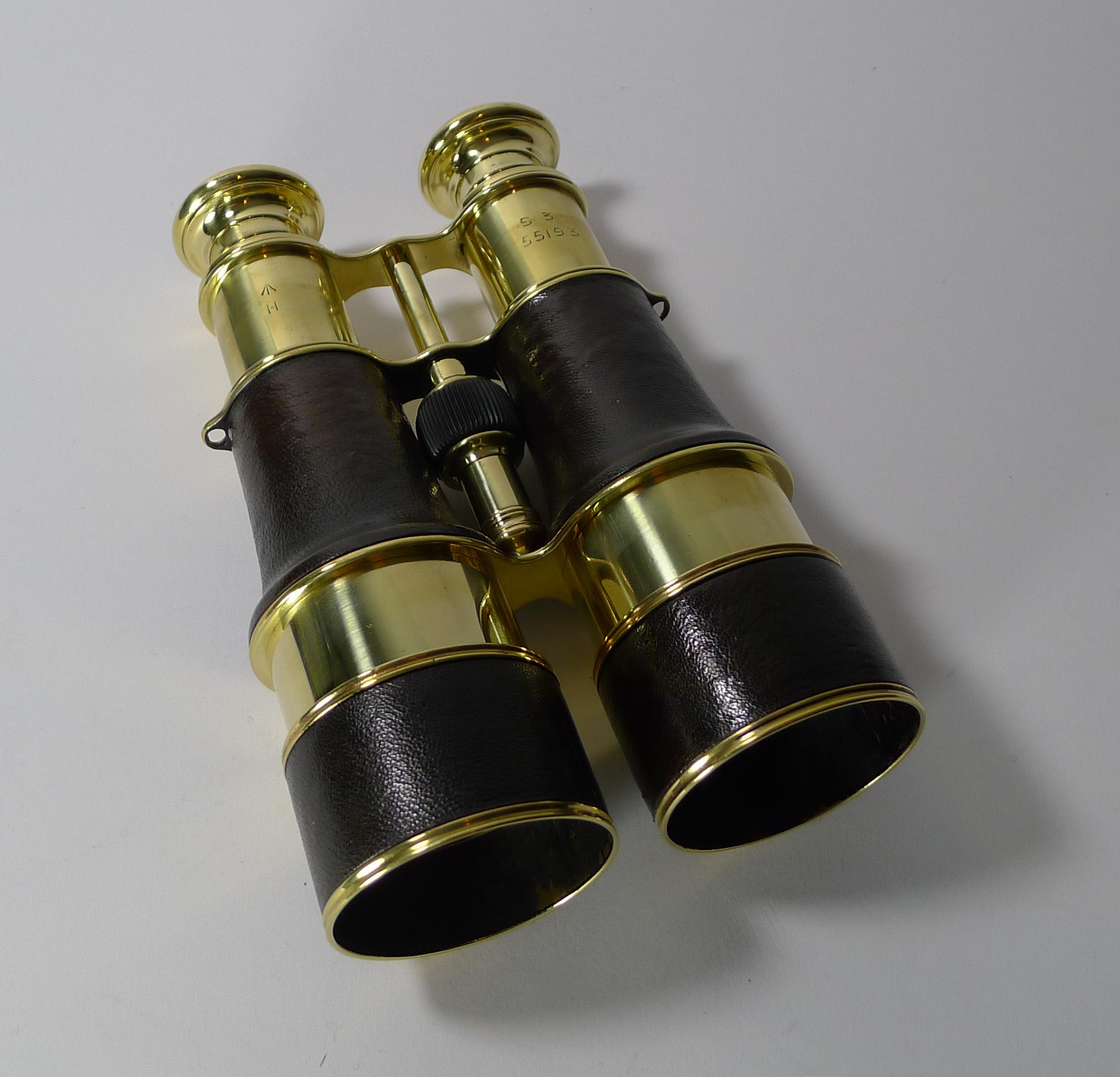 Early 20th Century Pair WW1 Binoculars and Case - British Officer's Issue - 1917 - LeMaire, Paris