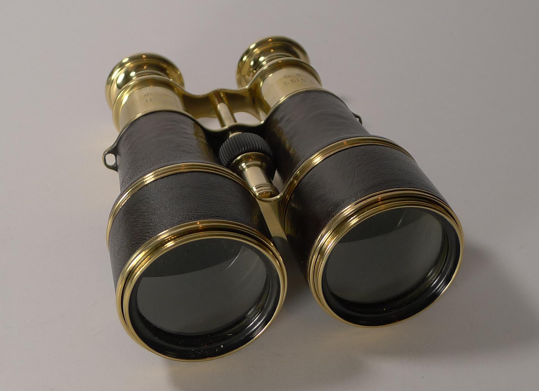 Pair WW1 Binoculars and Case - British Officer's Issue - 1917 - LeMaire, Paris 1