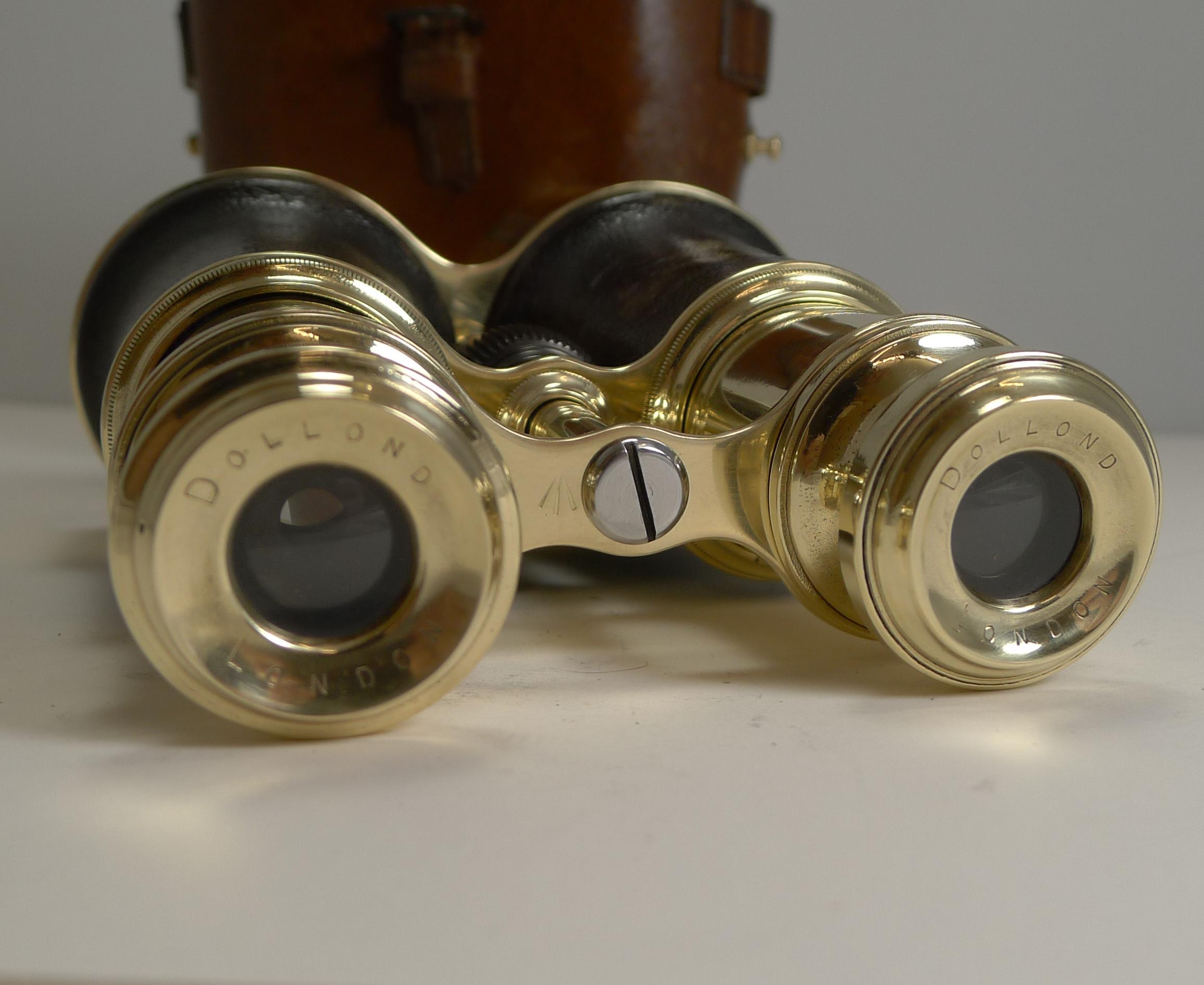 Pair of WWI Binoculars and Case, British Officer's Issue, 1917, Signed Dolland 1