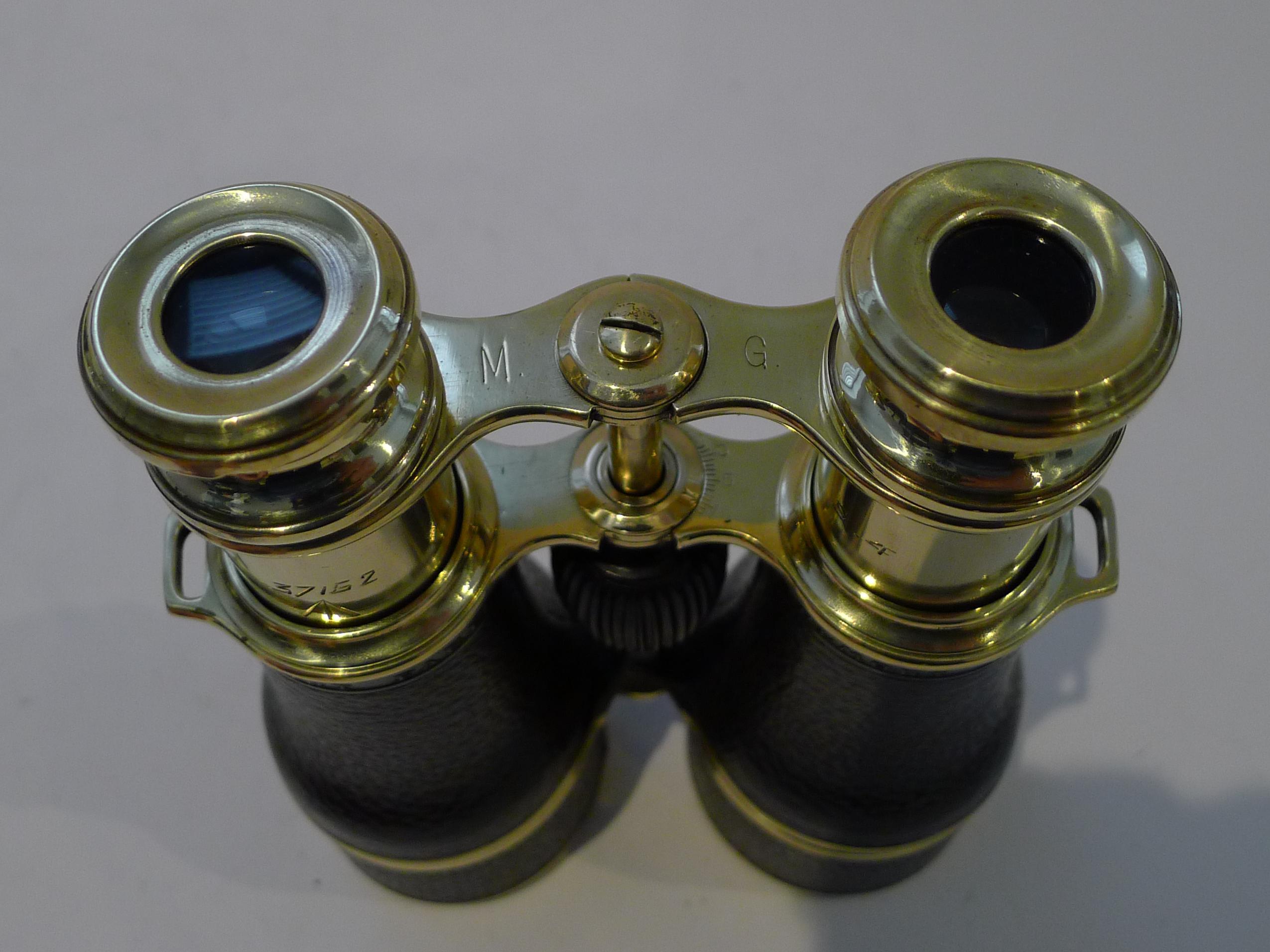 Pair WW1 Binoculars and Case, British Officer's Issue, 1918, Colmont, Paris 5