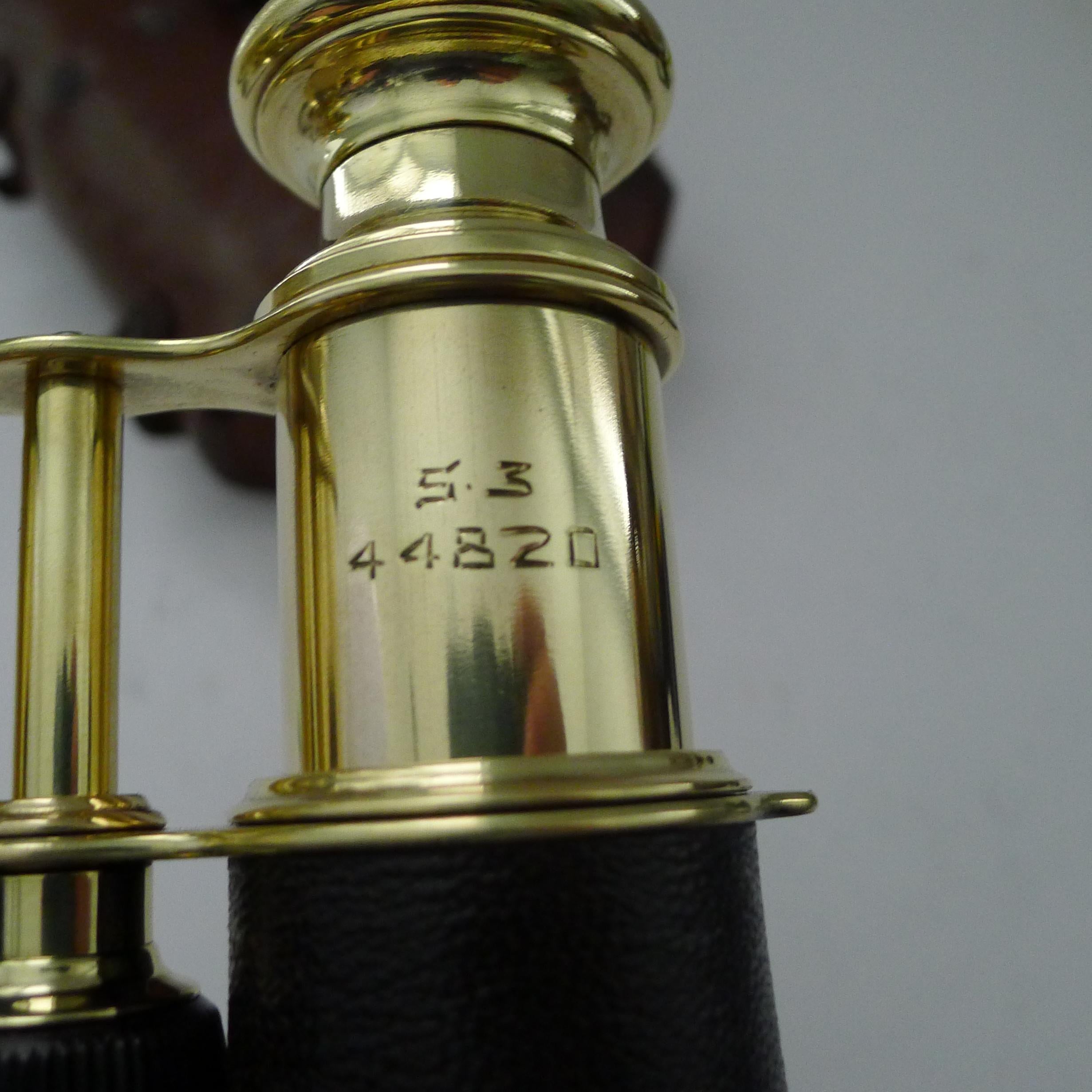 Brass Pair WW1 Binoculars - British Officer's Issue by LeMaire, Paris