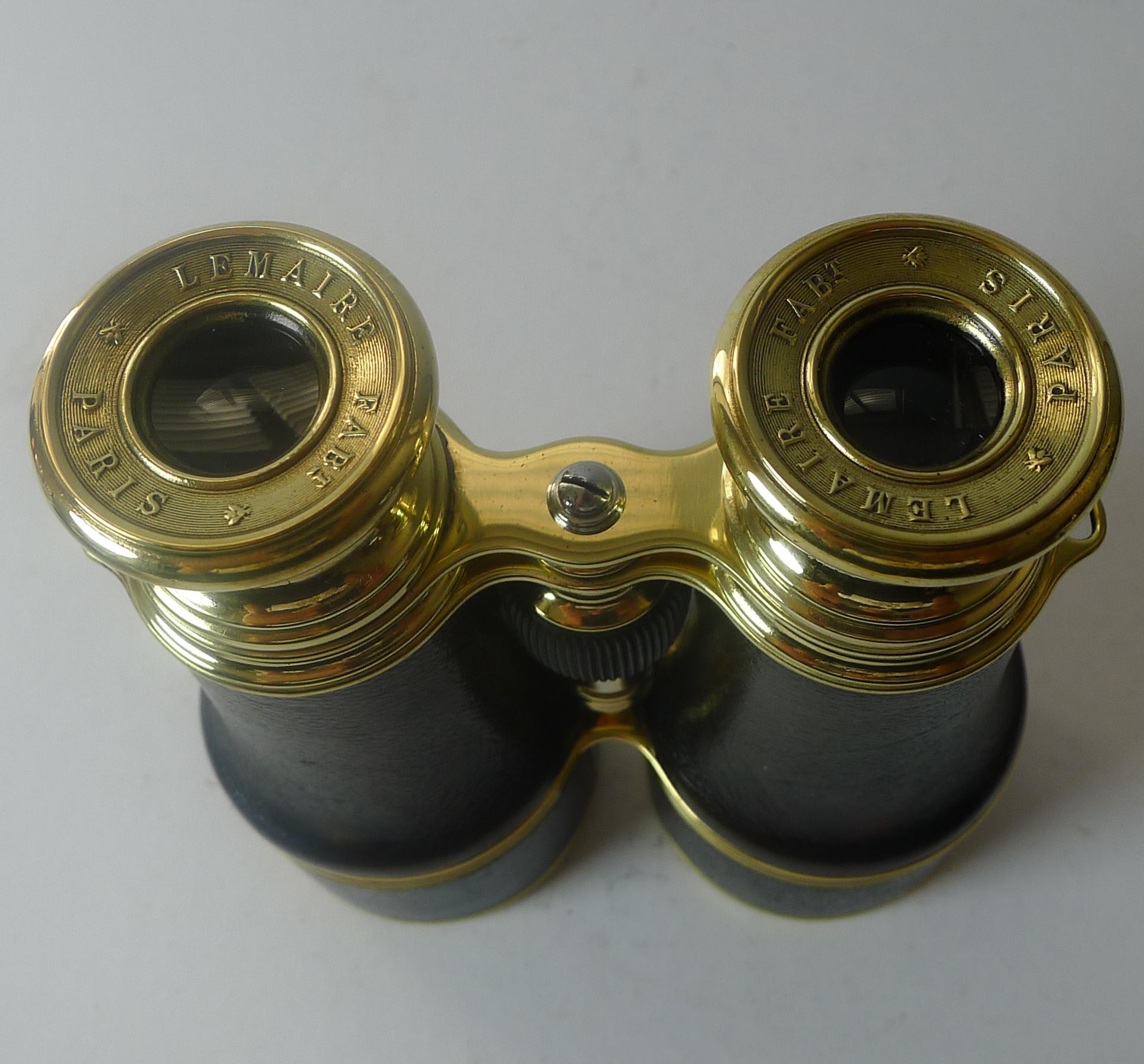 Brass Pair WW1 Binoculars - British Officer's Issue by LeMaire, Paris