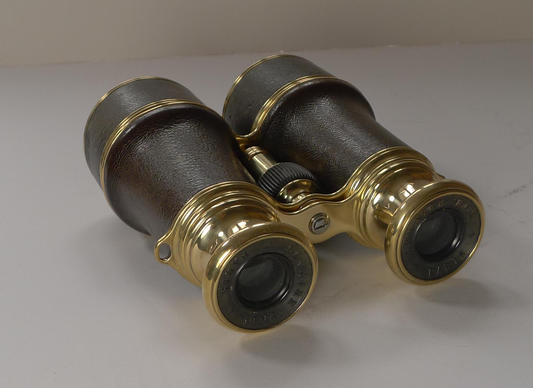 French Pair WW1 British Officer's Binoculars by Lemaire, Paris, c.1916