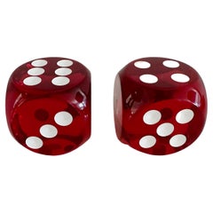 Pair XL Vintage Lucite Dice