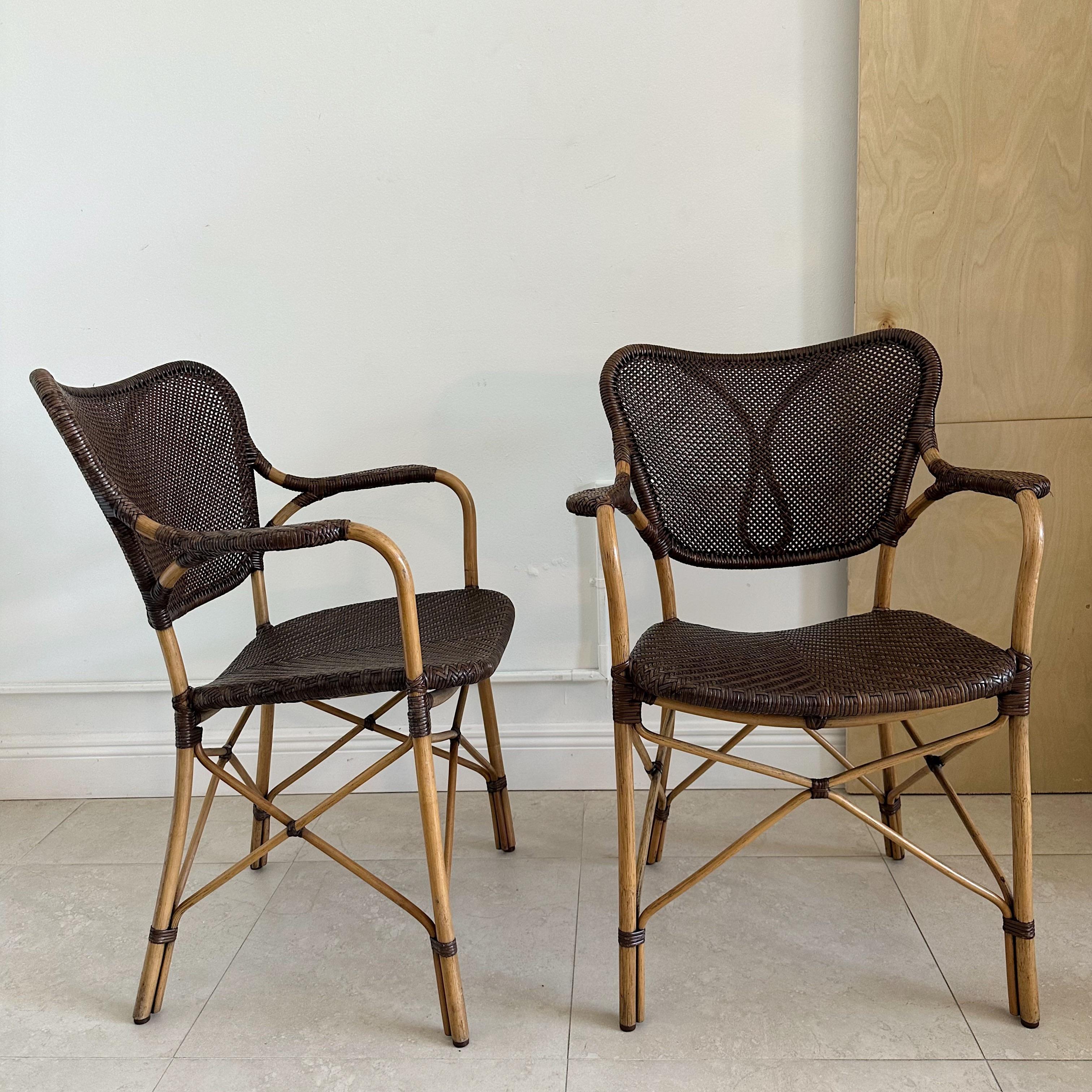 Pair of Yuzuru Yamakawa bamboo and rattan chairs from the 1980's. We have 2 pairs available.

Yuzuru Yamakawa (1933-2012) was a famous Japanese designer known for his great passion for rattan. Yamakawa designed and worked with rattan for more than