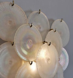 Paire d'appliques Carlo Nason avec disques en verre de Murano, 1960
