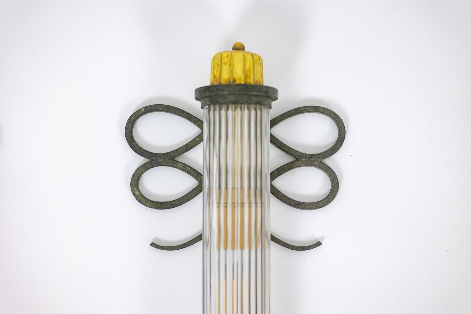 Paire d’appliques de style Art déco, de forme cylindrique. Années 1920. For Sale 2