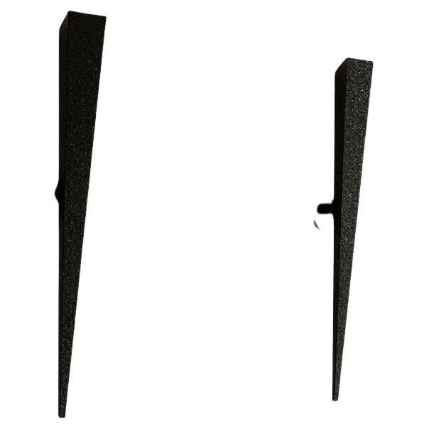 Paire d'appliques torches en acier For Sale