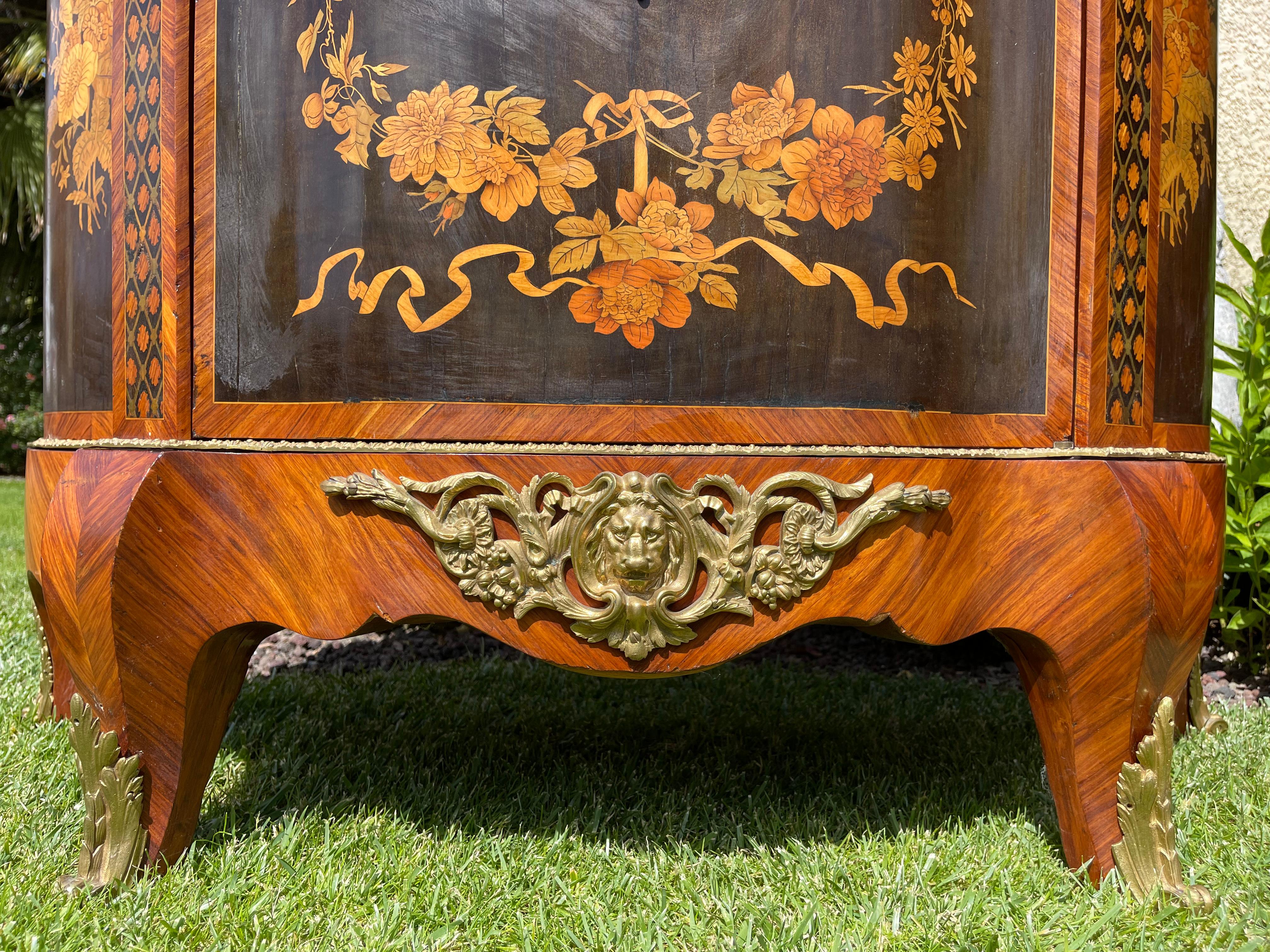 19th Century, Pair of Marquetry & Sèvres Porcelain Buffets Napoleon III Period 1