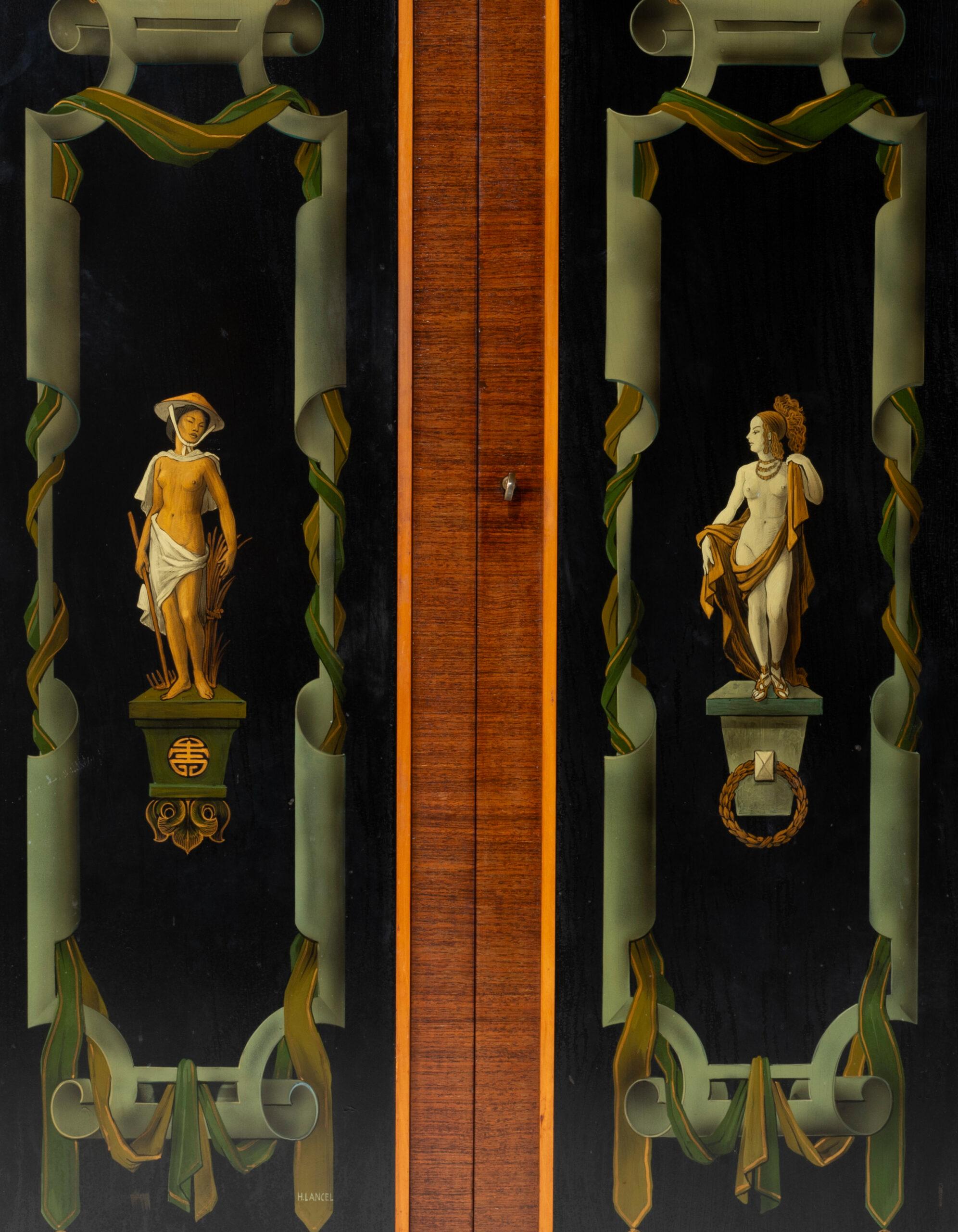 Neoclassico Paire de Cabinets di Henri Lancel in vendita