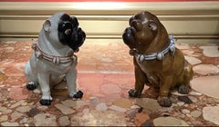 Paire De Carlins En Porcelaine Allemande Xixème Siècle