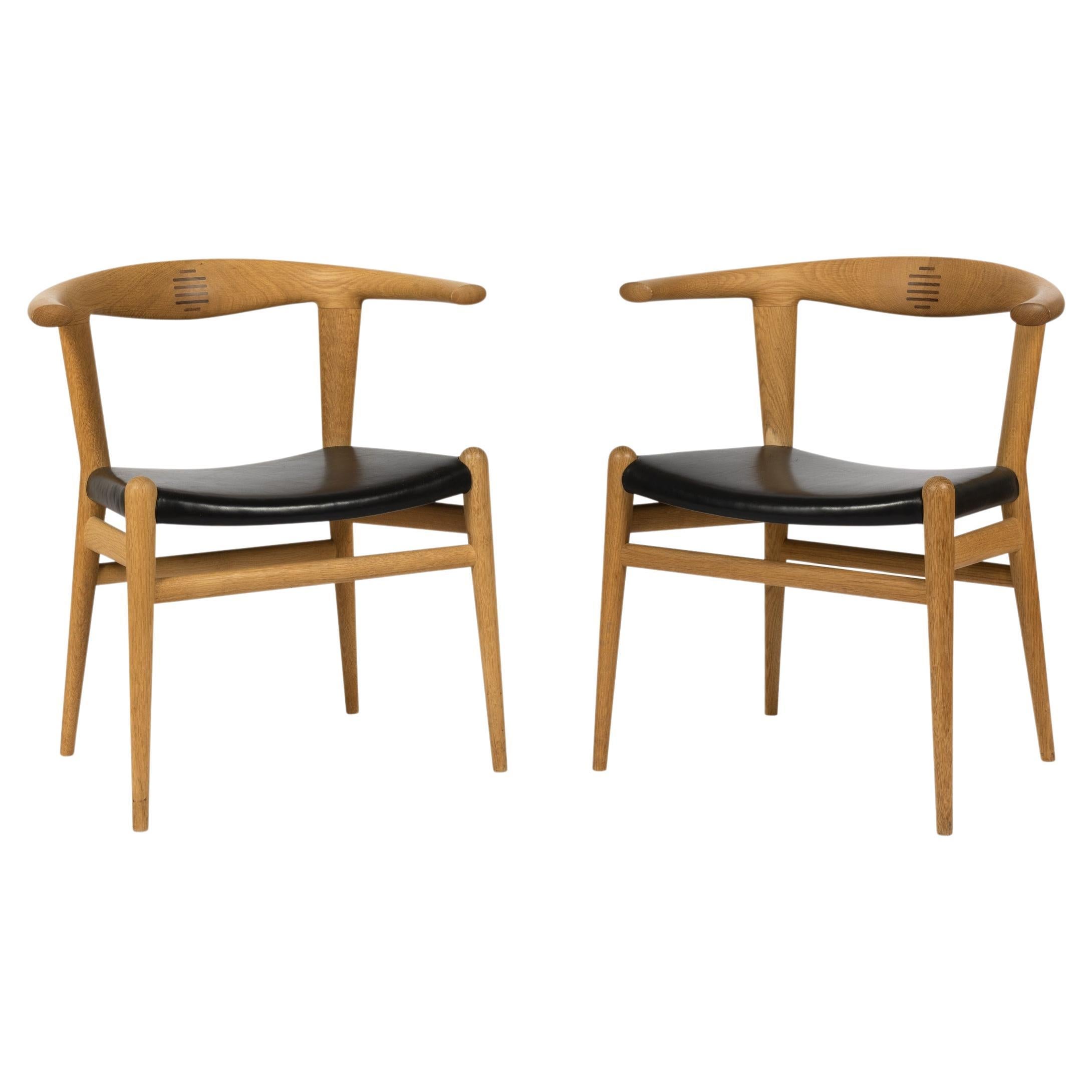 Paire de Chaises 'Bull Chair', Modèle PP-518, En Chêne Massif, Hans J. Wegner en vente