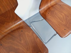 Paire de chaises design Casala Design/One am designs vintage en bois courbé et chrome