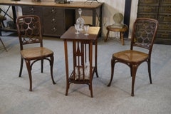 Pareja de chaises longues en bois de hêtre courbé Art nouveau attribué à Koloman Moser