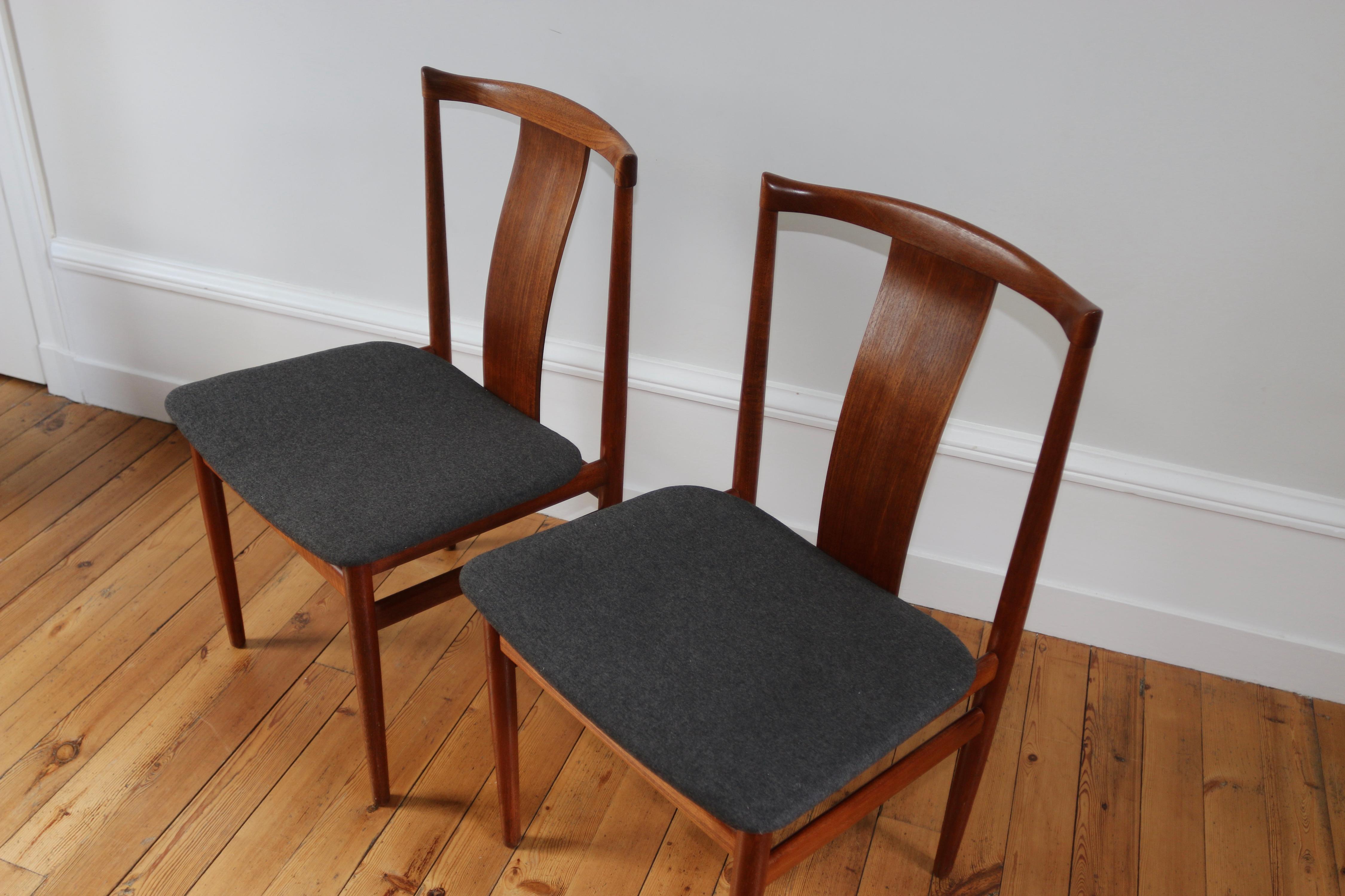 Danish Paire de chaises scandinave vintage teck henning Sorensen For Sale