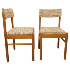 Paire de chaises vintage Boi en bois et tissu des années 70