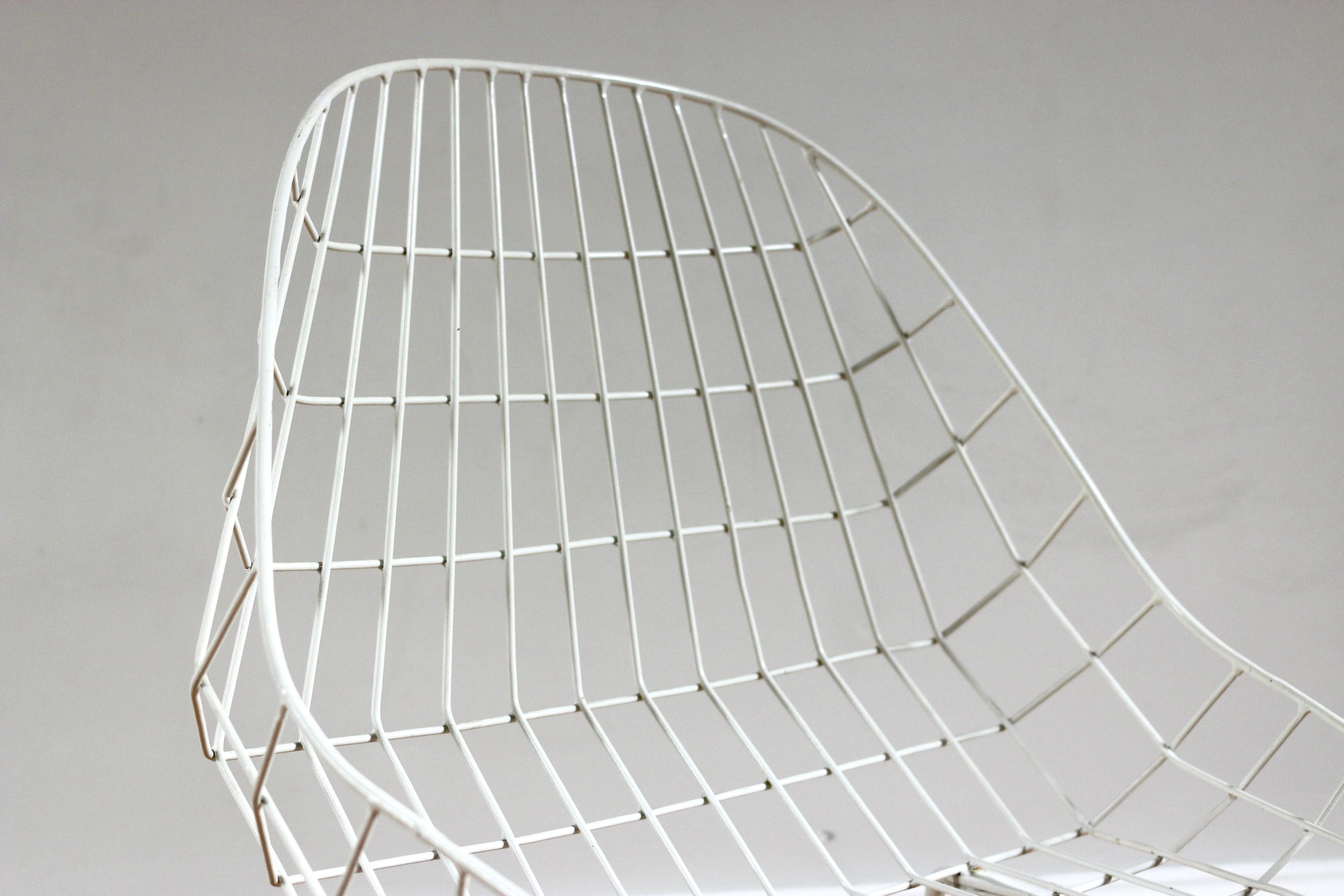 Paire de chaises vintage métal esprit Braakman ou Bertoia Bon état - En vente à NANTES, FR