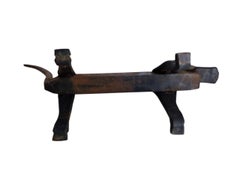 Paire de chenets de cheminée en fer forgé- Edouard Schenck 1950s