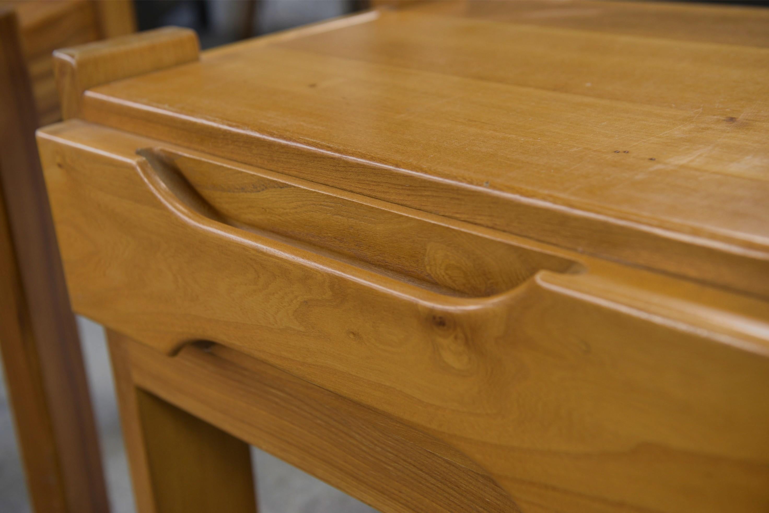 Paire de chevets en orme pour Maison REGAIN 1970's For Sale 5