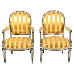 Pair of Cabriolet Armchairs, Louis XVI style – Late 19th century