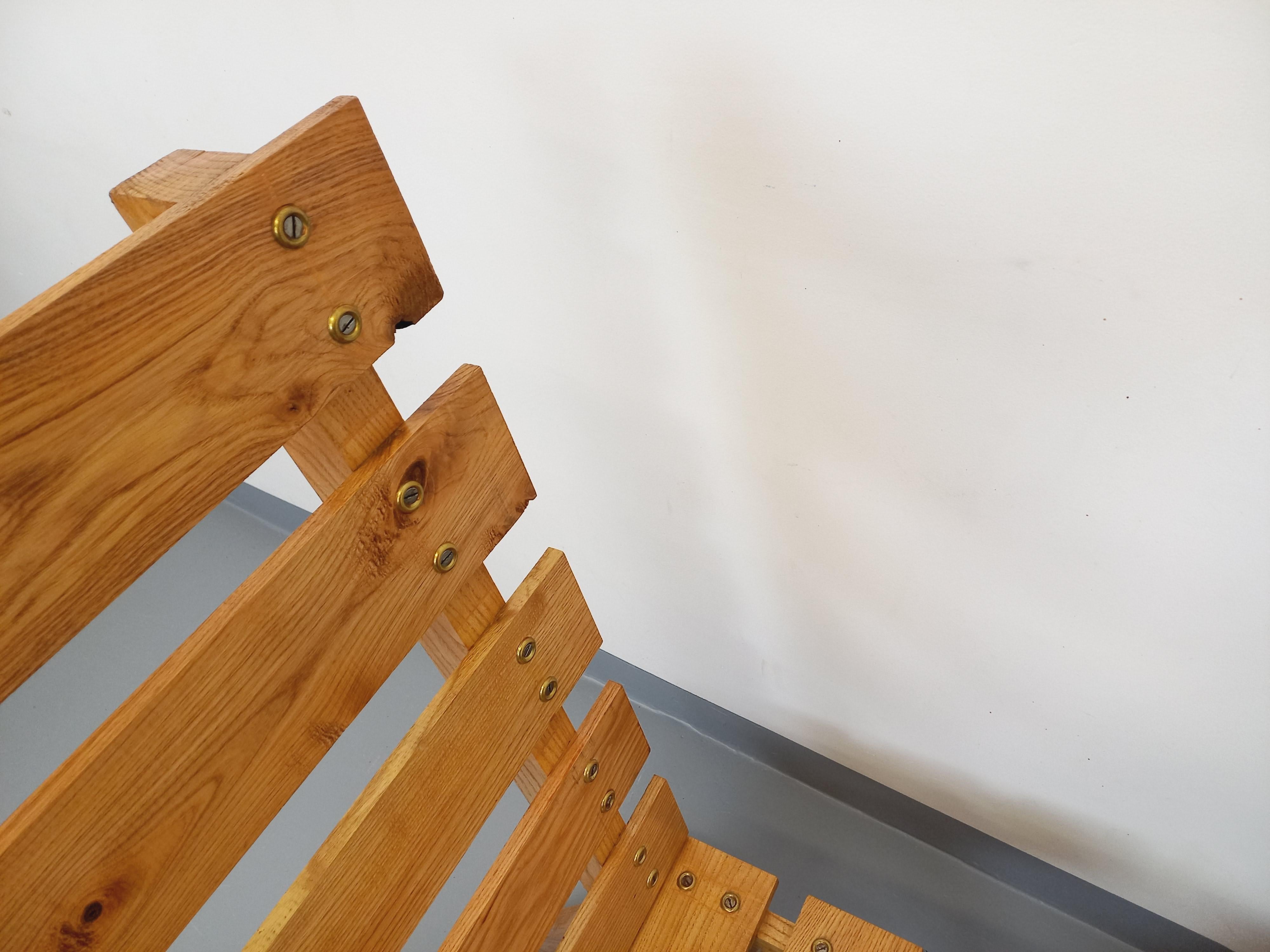 Paar brutalistische Fahrstühle aus Holz aus den 60er Jahren im Angebot 7