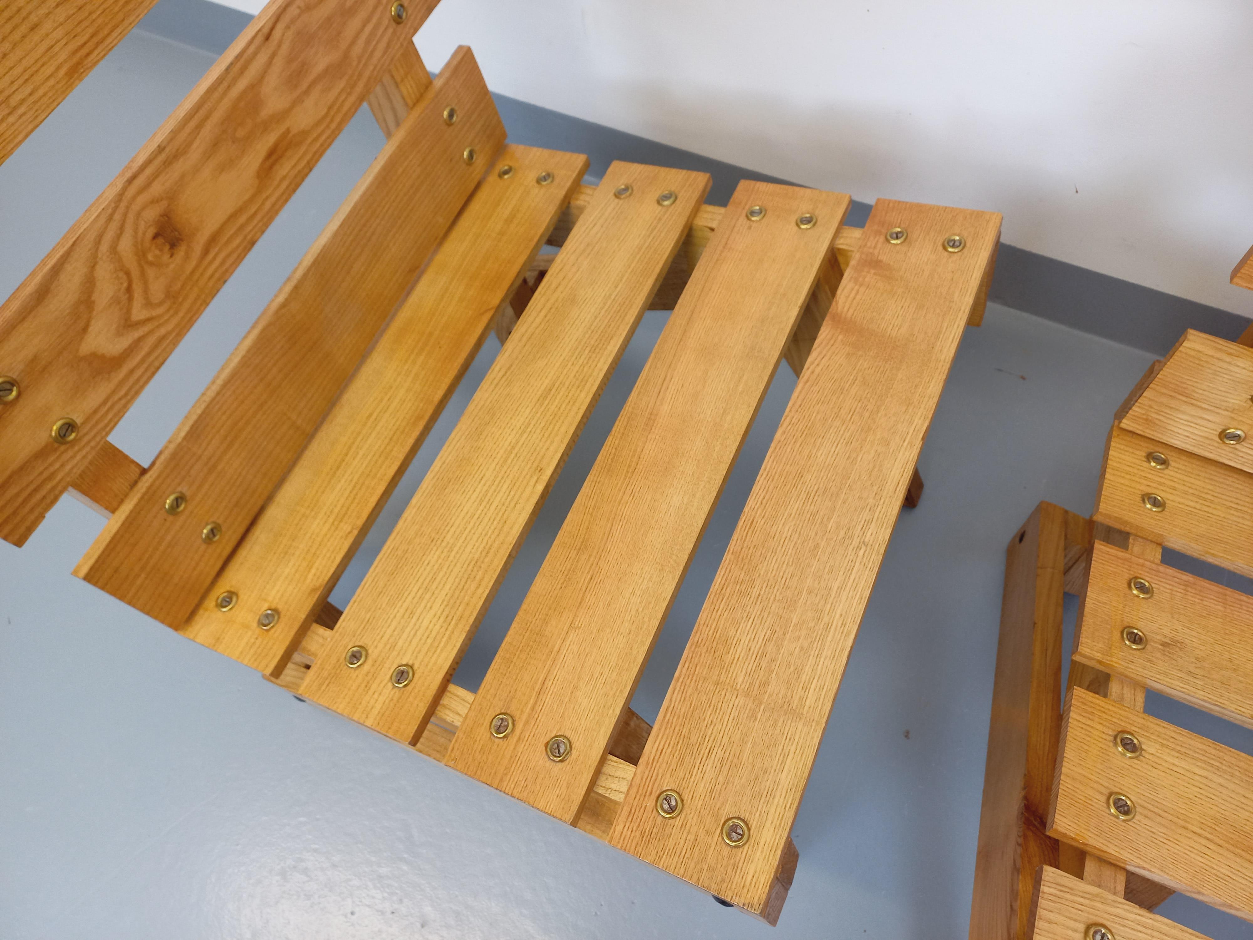 Paar brutalistische Fahrstühle aus Holz aus den 60er Jahren im Angebot 8