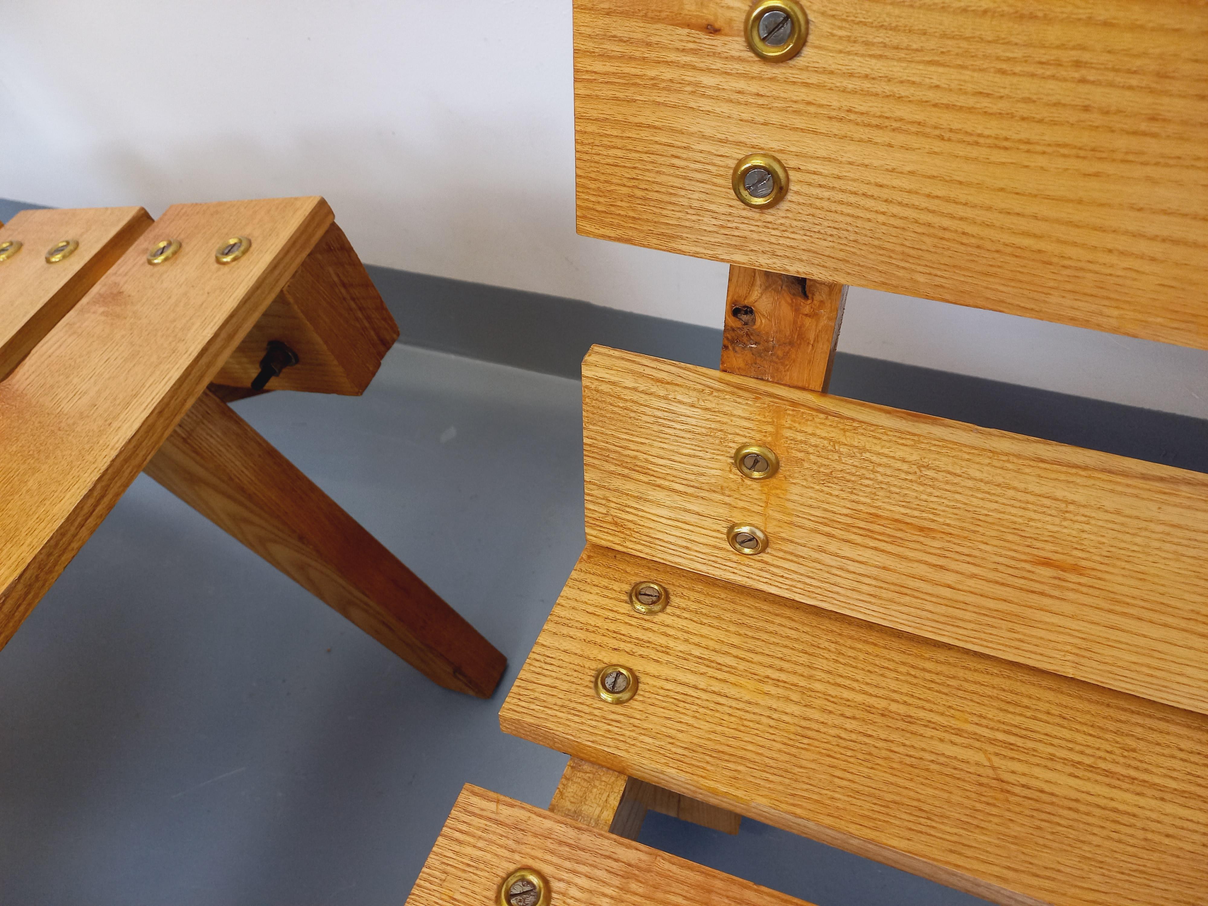 Paar brutalistische Fahrstühle aus Holz aus den 60er Jahren im Angebot 11