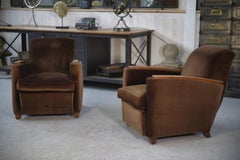 Coppia di abiti Club in velluto Art Déco secondo il gusto di Jules Leleu anni '30