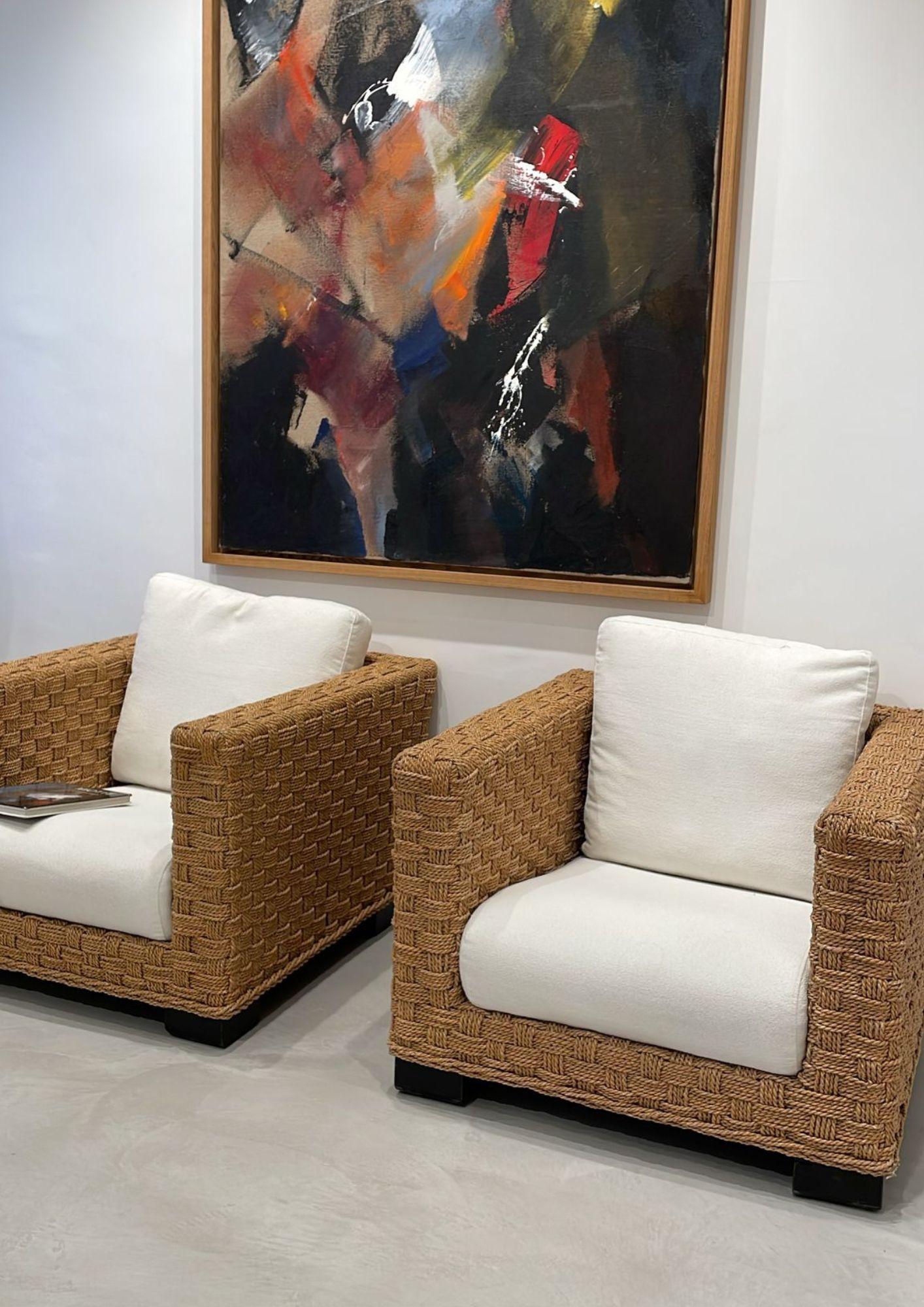 Par de Fauteuils dans le gout d'Audoux et Minnet Moderno en venta