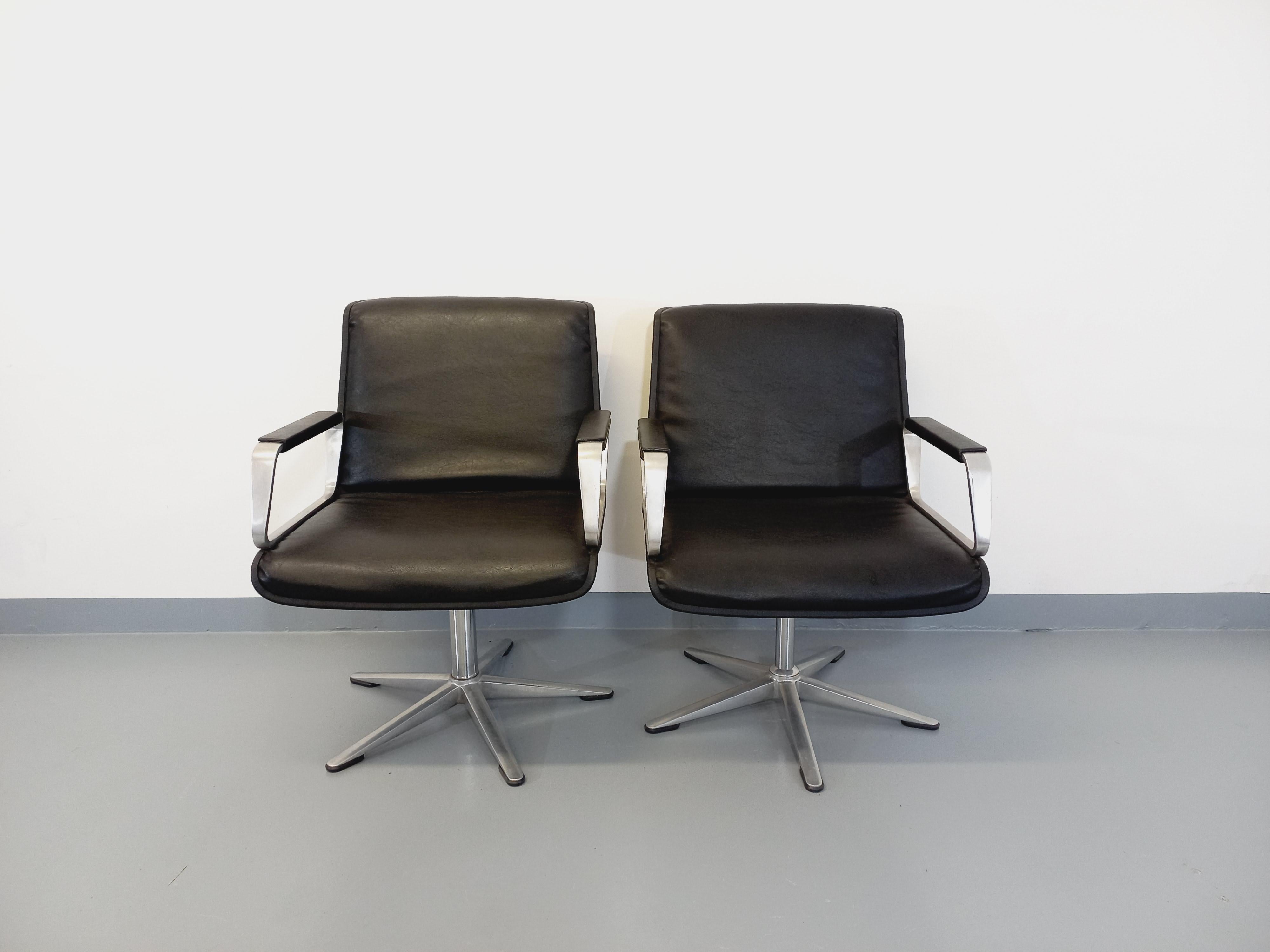 Paire de fauteuils de bureau vintage des années 60 70 de marque Wilkhahn For Sale 4