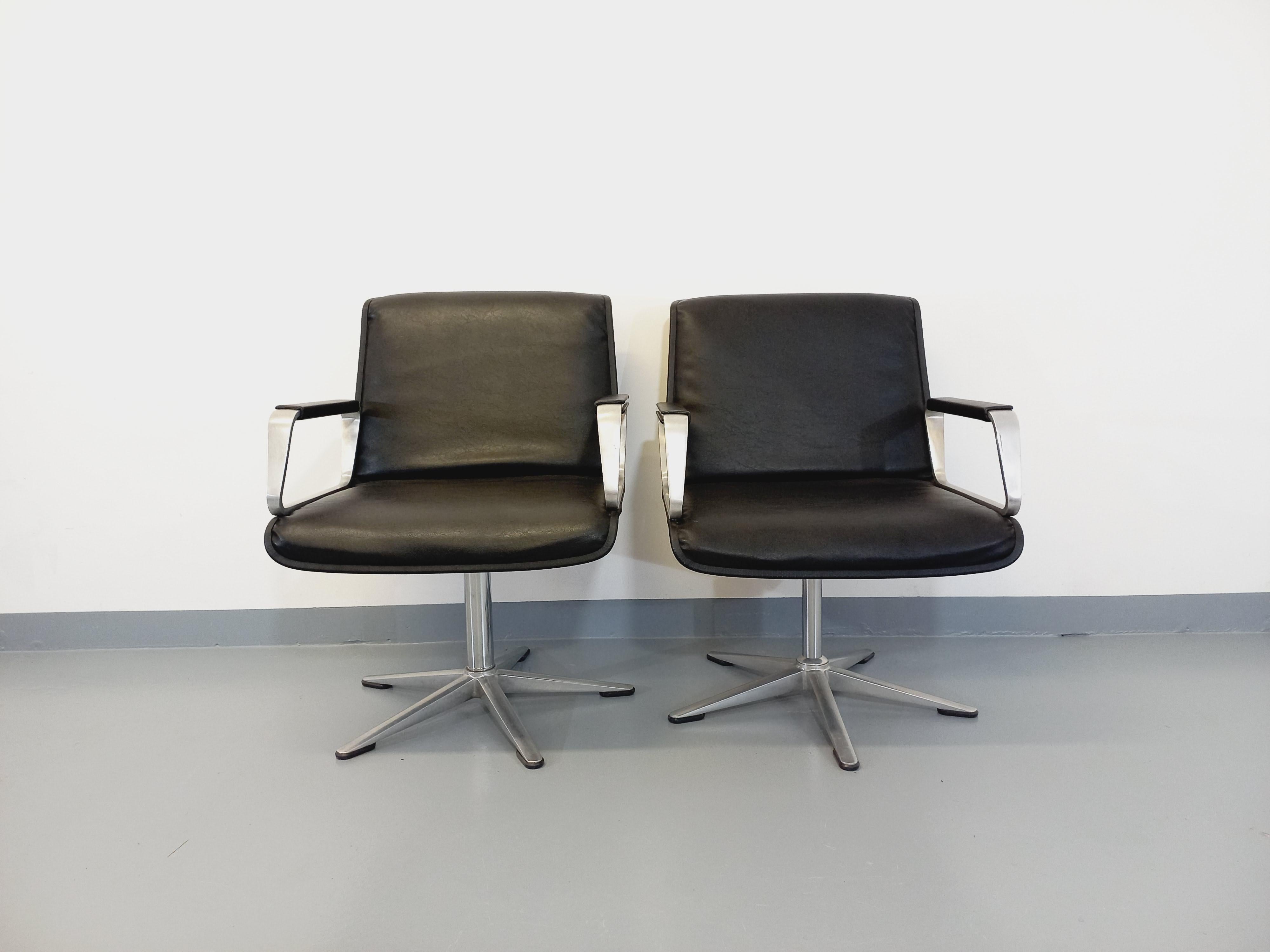 Paire de fauteuils de bureau vintage des années 60 70 de marque Wilkhahn For Sale 13