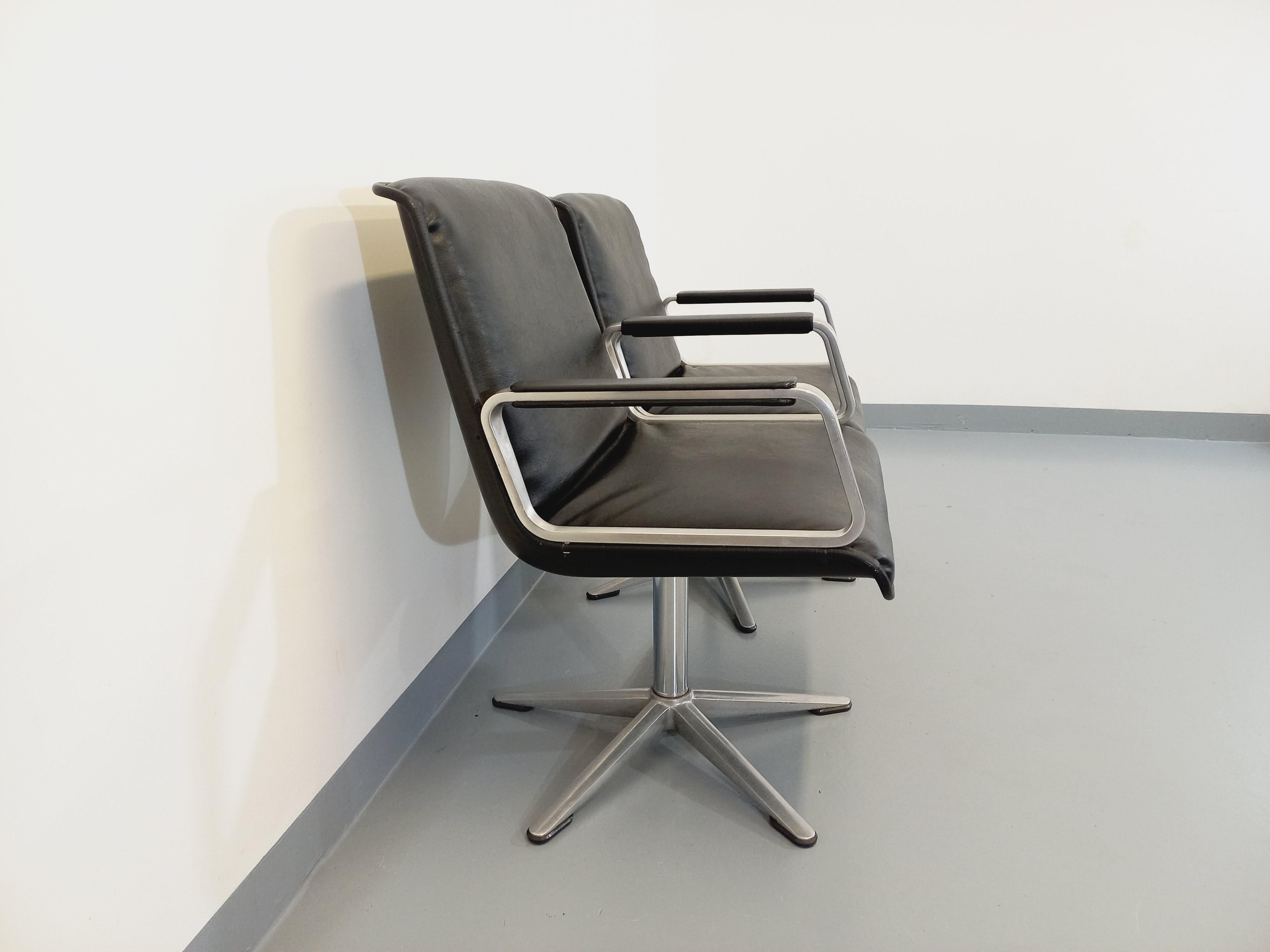 Paire de fauteuils de bureau vintage des années 60 70 de marque Wilkhahn For Sale 2