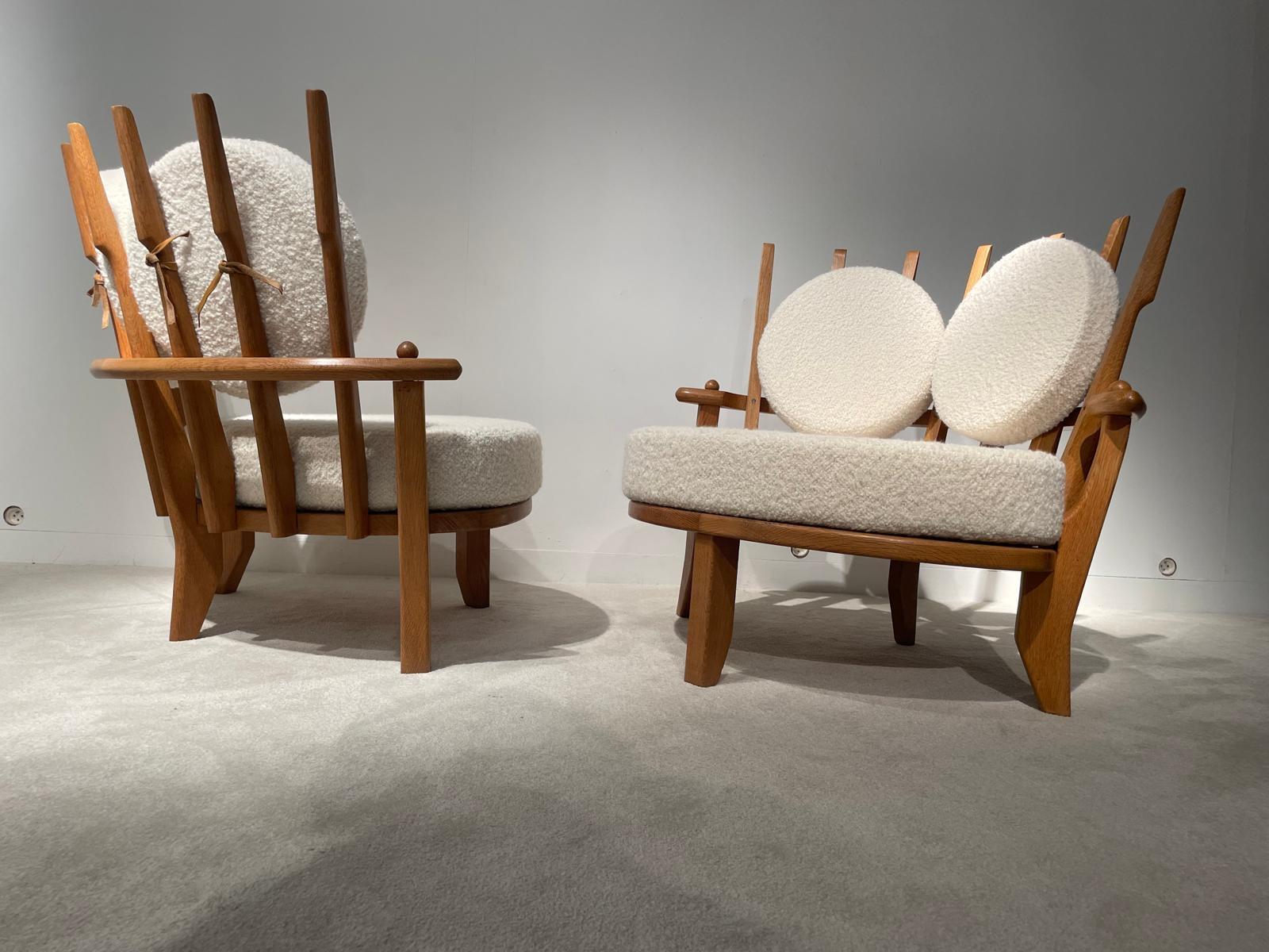 Paire de fauteuils Guillerme et Chambron Madera en venta