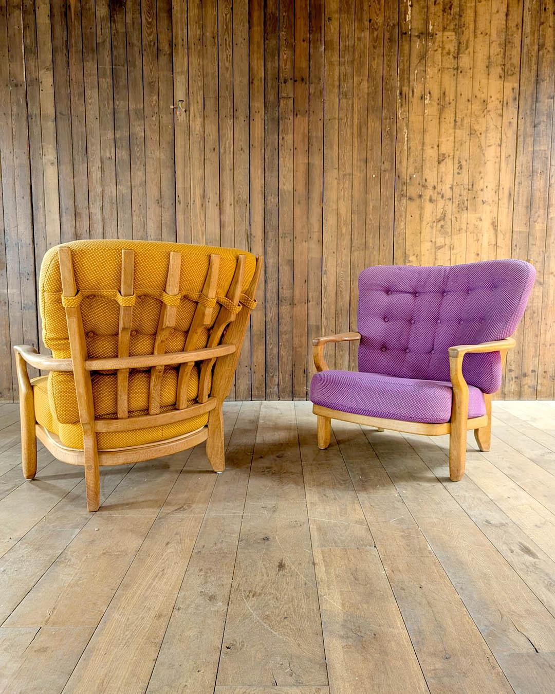 Tissu Paire de fauteuils Guillerme et Chambron, modèle Romeo et Juliette en vente