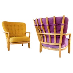 Pair of Guillerme and Chambron armchairs, Romeo and Juliet model