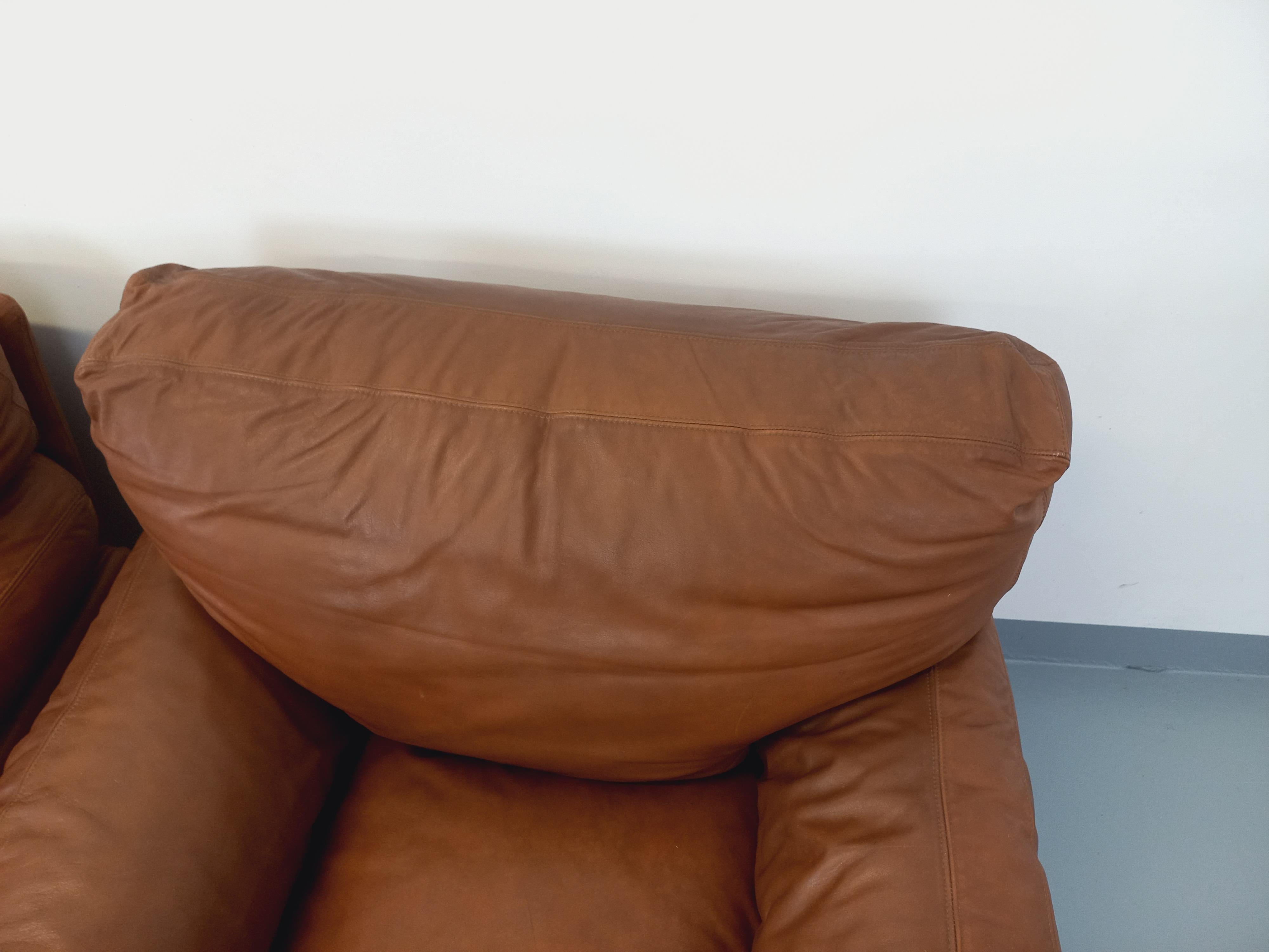 Paire de fauteuils lounge vintage Coquelicot de Tito Agnoli pour Poltrona Frau For Sale 7