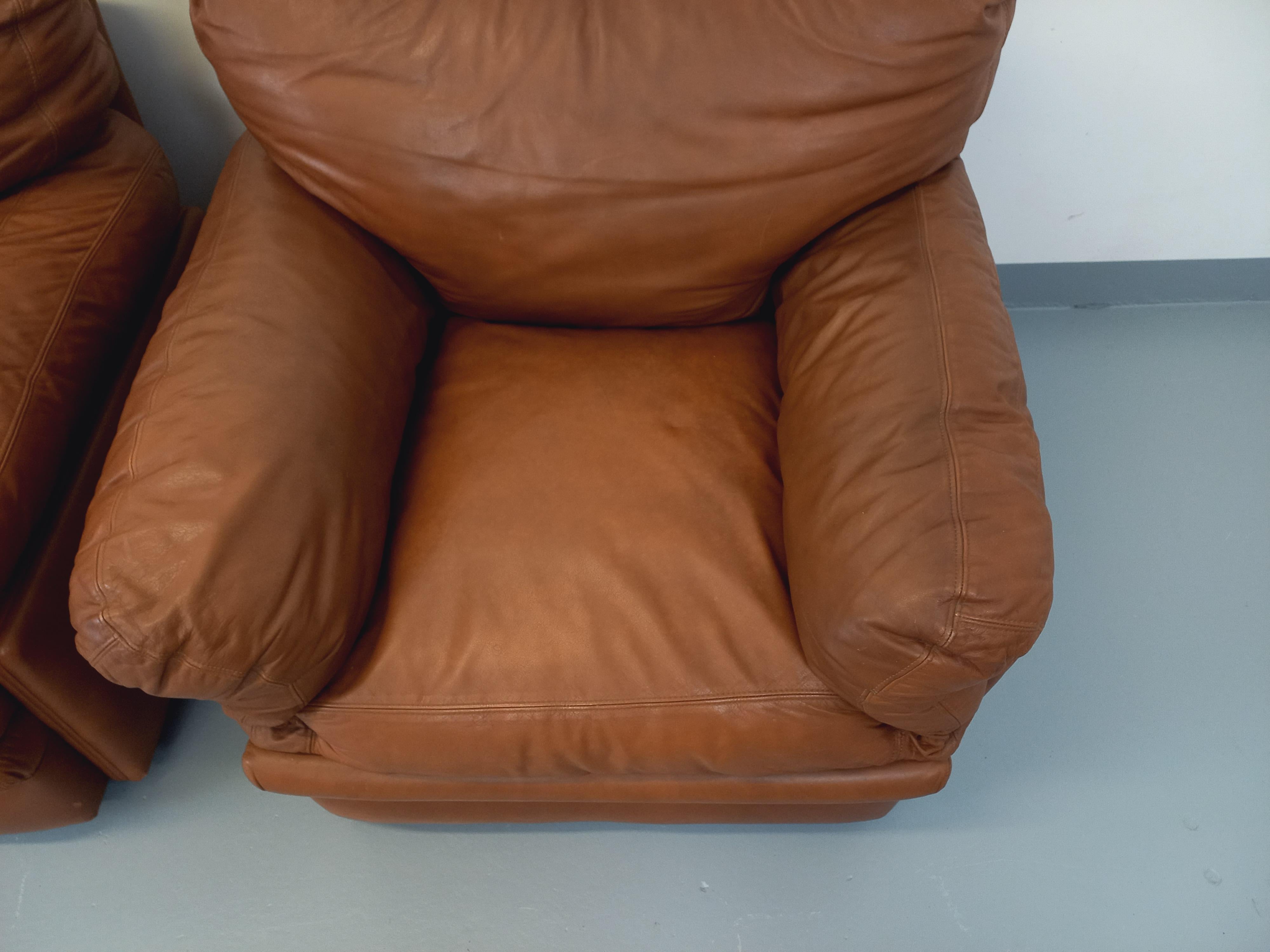 Paire de fauteuils lounge vintage Coquelicot de Tito Agnoli pour Poltrona Frau For Sale 8