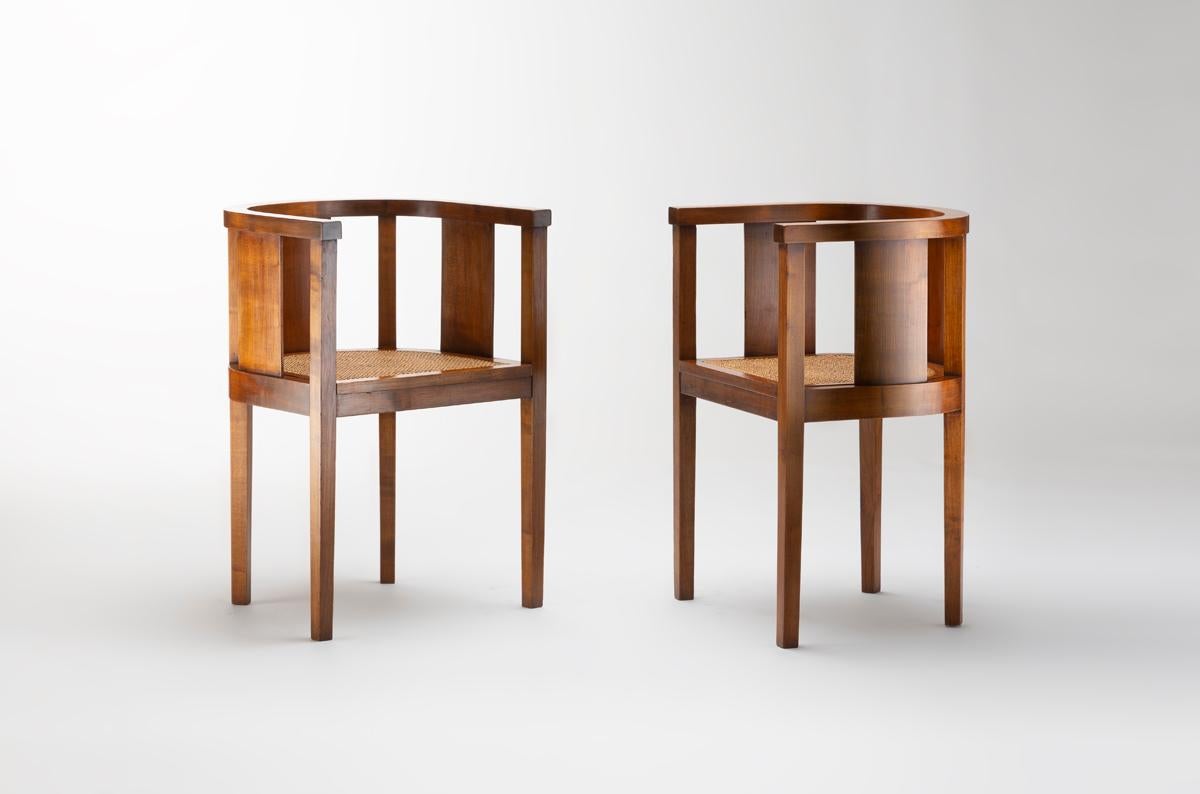 Legno Paire de fauteuils modernistes di Francis Jourdain in vendita