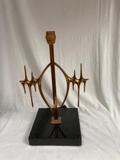 Pareja de lámparas de bronce par Peter Van Heeck