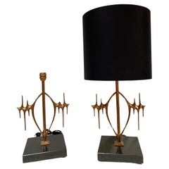 Paire de lampes en bronze par Peter Van Heeck