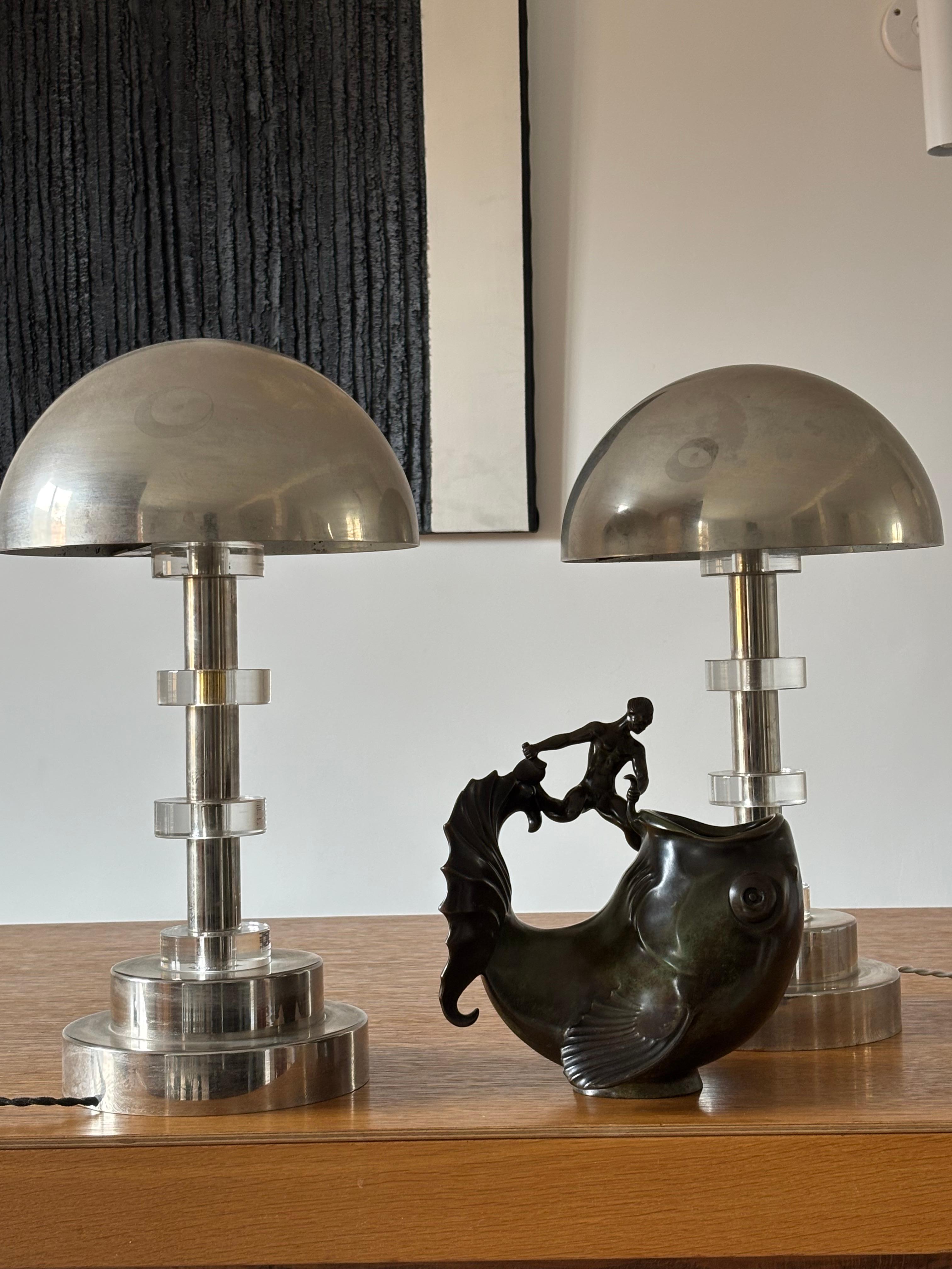 Paire de lampes moderniste vers 1940 en vente 1