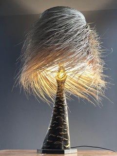 Paire De Lampes Vintage En Bronze Par Giuliano Ottaviani, 1990