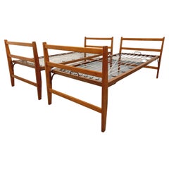 Paare von Tagesbetten superposables vintage aus Holz und Métal