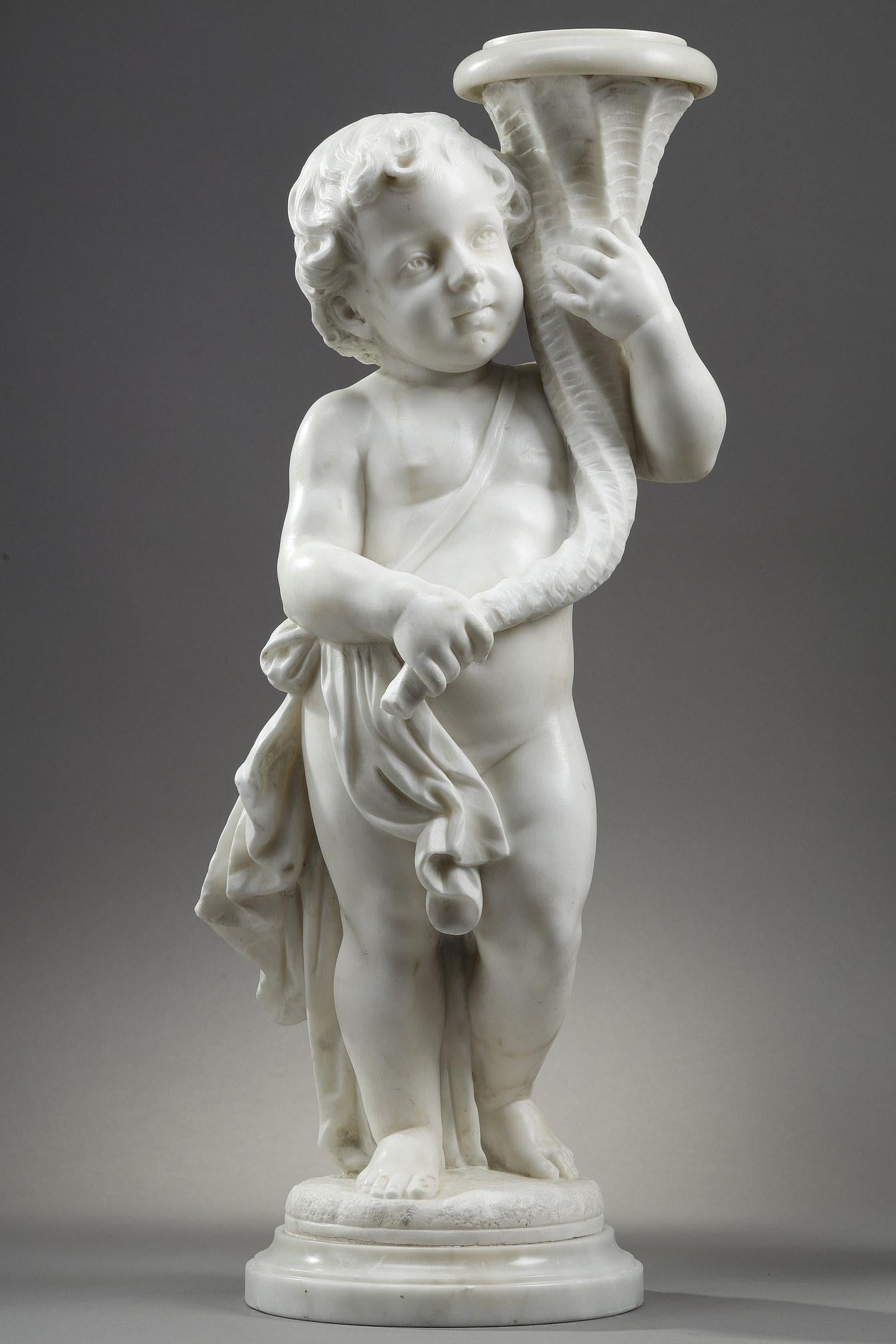 Neoclassical Pair of marble of Carrara Sculptures 