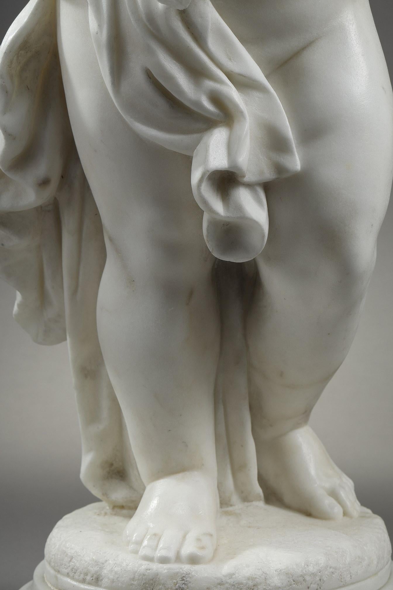 19th Century Pair of marble of Carrara Sculptures 