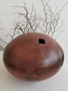 Sculpture Sphère en Grès Poli, La Borne