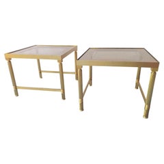 Used Paire de tables basses en métal et verre