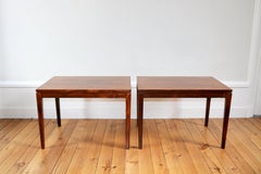 Paire de tables basses scandinaves vintage en palissandre 1960
